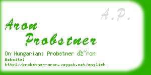 aron probstner business card